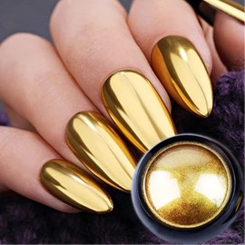 Holographic Mirror Nail Chrome Powder Effect Metallic Dust Sequins UV Gel Gold Chrome Powder Pigment for Nail Art Decoration