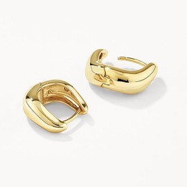 ZOYA JEWELRY DESIGN Gold Plated 925 Sterling Silver Hoop Earrings - Cute Gold Earrings for Women and Girls - Hypoallergenic Trendy TikTok open Hoop Earrings (WE6229)