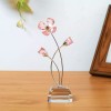 Unbranded Pink Crystal Flower Glass Figurine Ornament Paperweight Table Decoration