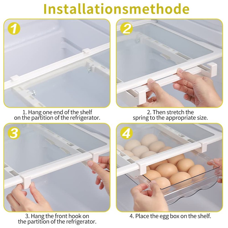 LOMUG Fridge Organiser Eggs, Drawer Egg Holder, Egg Container for