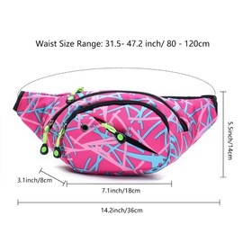 Bum Bag Waist Fanny Pack - Long Keeper Large Fashion Bumbag for Women Men, 4 Pockets Adjustable Waist Bag for Running Hiking Dog Walking Outdoor