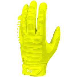 Nxtrnd G1 Pro Men's Football Gloves, Adult Sticky Receiver Gloves (Neon Yellow, Medium)