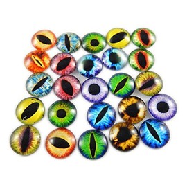 GraceAngie 10mm 100pcs Mixed Style Dragon Eyes Round time gem Cover Glass Cabochon Dome Jewelry Finding Cameo Pendant Settings