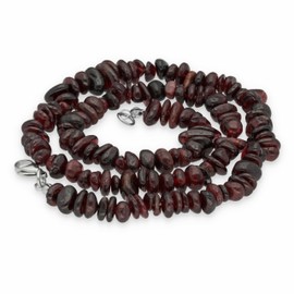 Lebensquelle Plus Garnet Chip Chain | 45 cm Long | High-Quality Gemstone Chain with Clasp, garnet, Garnet