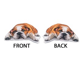 WIRESTER Soft Shaped Velvet Pillow 9.84 inch, Sofa Pillow, Decorative Throw Pillow Cushion for Home Office - English Bulldog Dog Lying Down Looking Up