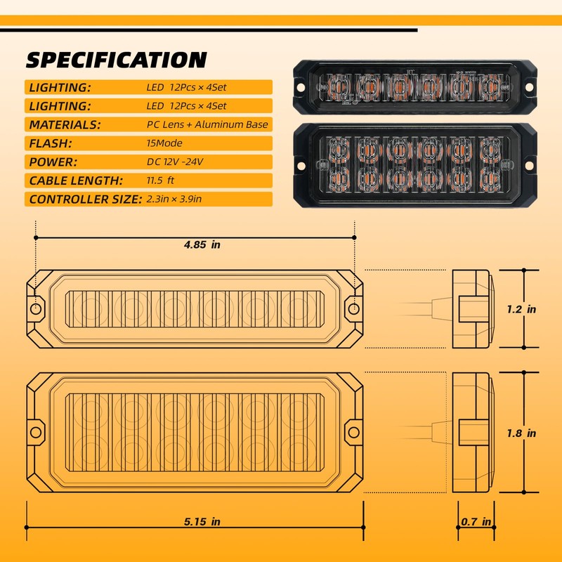 ELECHOI Sync Feature LED Strobe Light Kit - 8pcs With