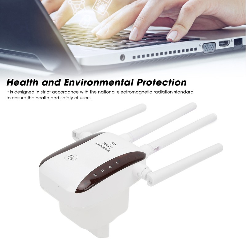 WiFi Range Extender 300Mbps 4 Antennas Wireless Signal Repeater Amplifier