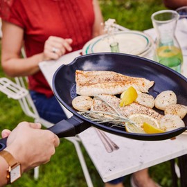 Alva Energy Nonstick Ceramic Fish Pan 13.7" - Lightweight, Easy to Clean and Made without PFAS, PFOA & PTFE - Induction and All Stovetop Compatible with Even Heat Distribution