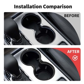 JWWY Front Cup Holder Ring Surround Trim Fit for 2011-2021 Jeep Grand Cherokee Interior Accessories abs Carbon Fiber