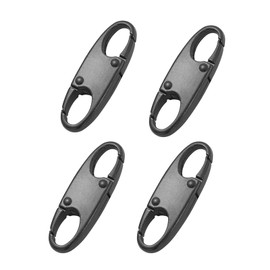 Small Carabiner Clips, Mini Carabiner, Premium Carabiner Clip, Carabiner, Zipper Pull Replacement, Zipper Lock, SmallCarabiner Upgraded, ZipperClips Anti Theft (4P Black)