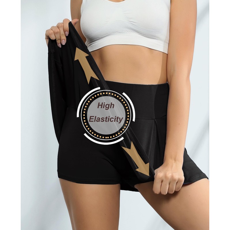HDLUSIA Falda deportiva plisada elástica para mujer, para correr, golf,