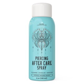 BASE LABORATORIES BASE LABORATORIES Piercing Aftercare Spray 4oz | Saline Spray for Piercings | Ear Piercing Cleaner Spray | Saline Solution for Piercings | Piercing & Keloid Bump Removal for Ears, Belly Nose Piercings