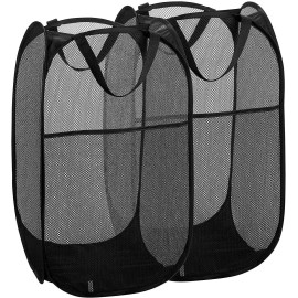 Buenod 2PCS Collapsible Pop up Laundry Bag Foldable Hamper Large Mesh Clothes Basket US