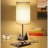 Alarm Clock Lamp with USB-A and USB-C Charger and Outlets