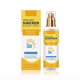 Hair & Scalp Sunscreen Spray SPF 30 | Broad Spectrum UV Blocker for Color-Treated Hair, Weightless Non-Greasy Formula with Coconut Oil, Prevents Color Fade & Dryness, Beach & Pool Essential (1)