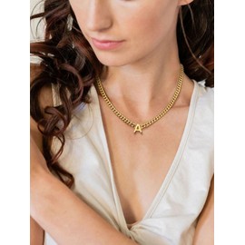 Initial Necklaces for Men Gold Mens Chain Mens Letter Necklace Gold Plated Chain