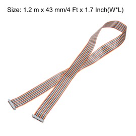 MECCANIXITY IDC Rainbow Wire Flat Ribbon Cable 2.54mm Pitch 34 Pin Connection Line FC Dual Female Gray Connector for DIY Experiment 4 Ft Length 1 Pcs