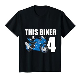 Kids Motorcycle 4th Birthday 4 Year Old Toddler Boys T-Shirt