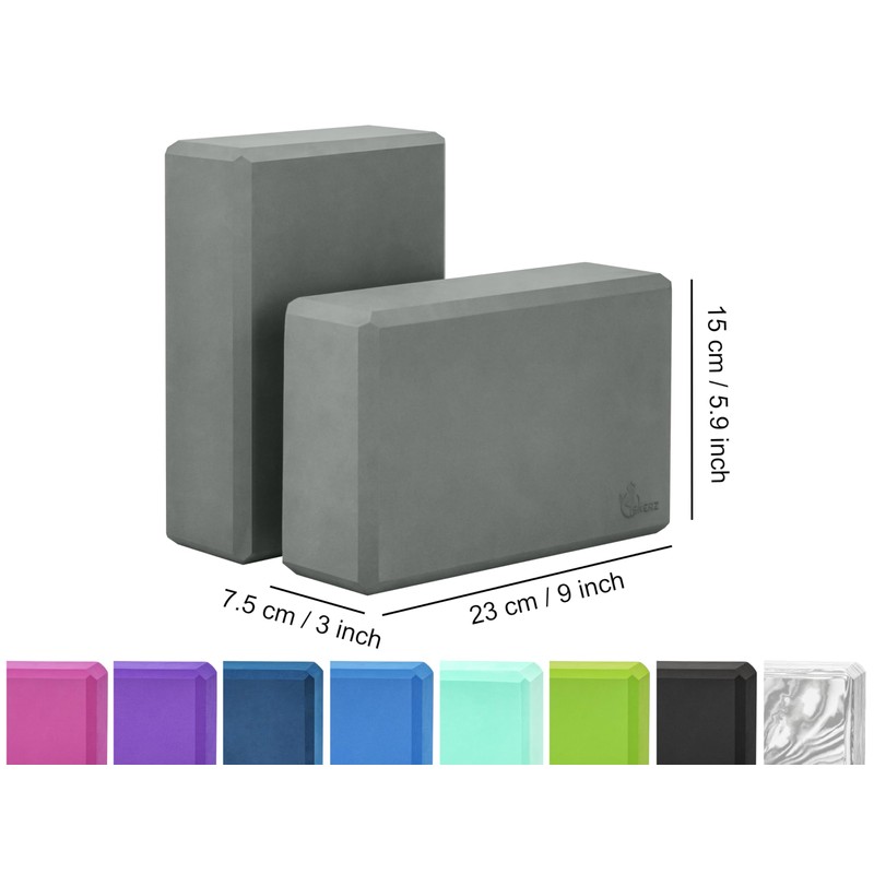 EXERZ Yoga Blocks 2 pack, Gym Blocks, Exercise Workout Fitness