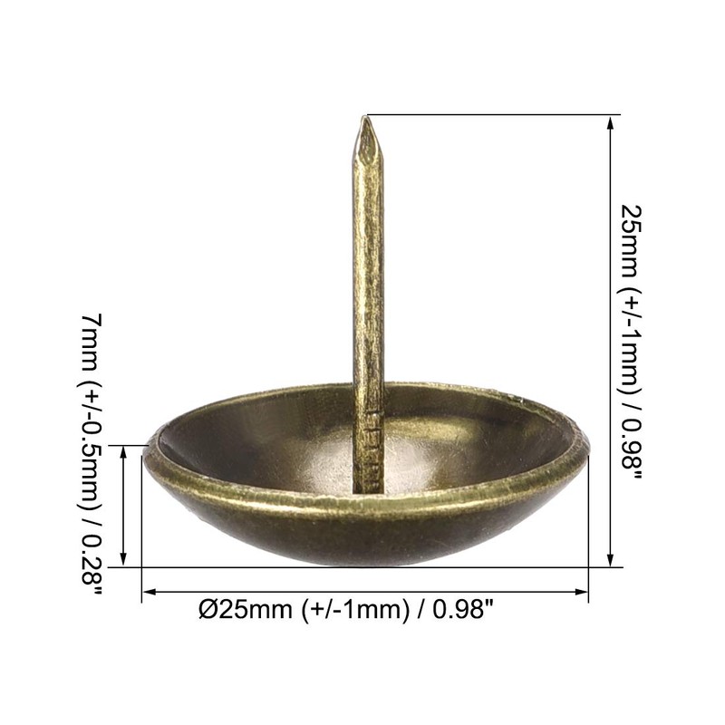 sourcing map Upholstery Nails Tacks 25mm Dia 25mm Height Retro