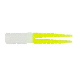 Leland's Lures, Crappie Magnet 50-Pack Split-Tail Grub Body Pack, Freshwater Fishing Equipment and Accessories, White/Chartreuse
