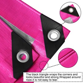 STARPYNG-12 Mil Pink/Silver 20x30 Feet Tarp-Heavy Duty Poly Tarp-Cover,Waterproof, UV Resistant, Weather Resistant, Cover Cars, Boats, Courtyards,Camping