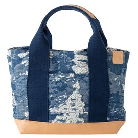 Sleeping Sheep 2 Types to Choose from, Cute, Camouflage Pattern, Denim, Soft Material, Canvas, Tote Bag, Camouflage, Pocket, Divider, Zipper, navy (small)