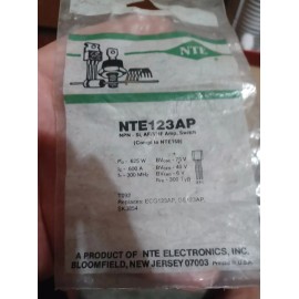 NTE123AP Transistor NPN 75V 0.6A TO-92 Audio To VHF Frequency Driver Switch