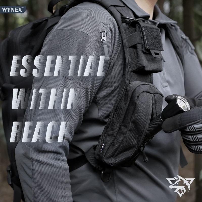 WYNEX Molle Accessories Pouch with Zipper Pocket, Backpack Strap Pouch