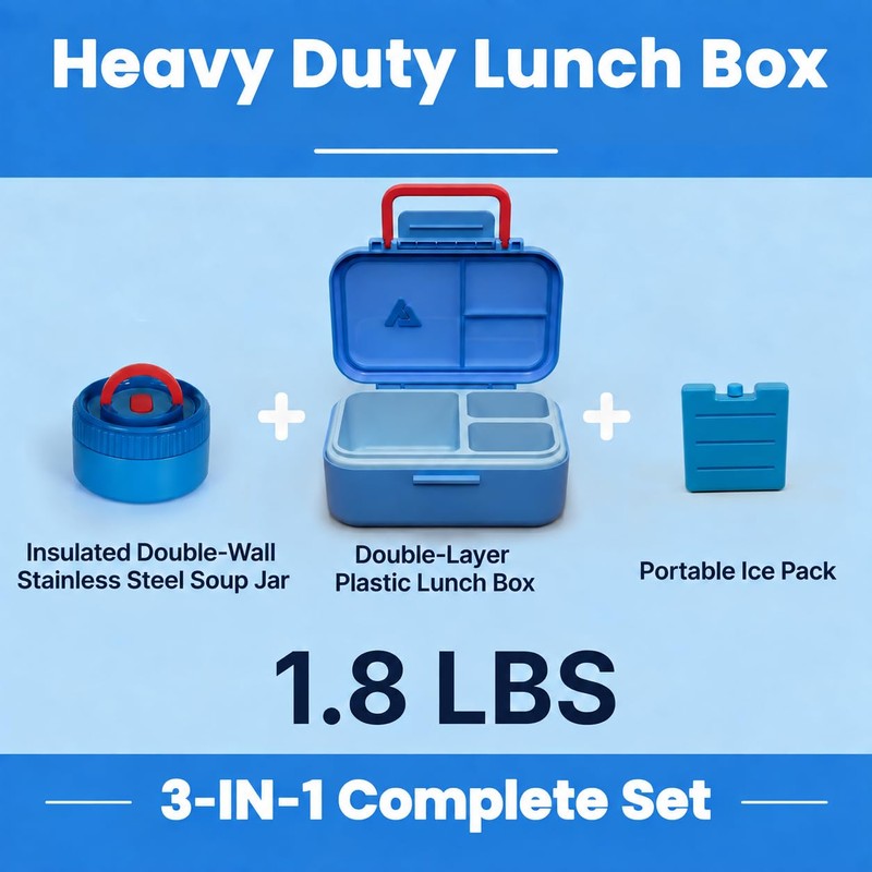 Bento Lunch Box 1283ML/ 43 oz with 391 ML/ 13