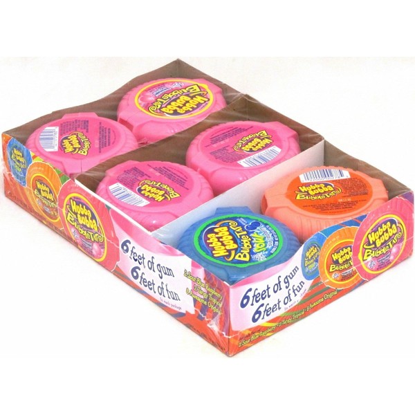 Hubba Bubba Bubble Tape Gum Assorted Flavors Candy Bulk (Box of 12 Packs)