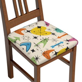 Seat Covers for Dining Room Chairsset of Set of 4, 1950'S Mid Century Modern Stretch Chair Seat Covers Cushion Slipcovers for Kitchen Office