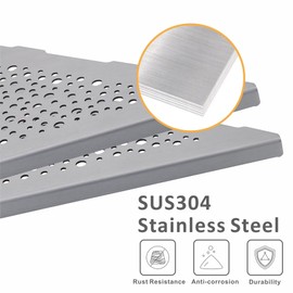 WELLUP Brushed Nickel 10‘’ Corner Shower Shelf Bathroom Shower Shelves, 2 Pack Triangular 304 Stainless Steel Shower Corner Shelf for Tiled Walls, No Drilling