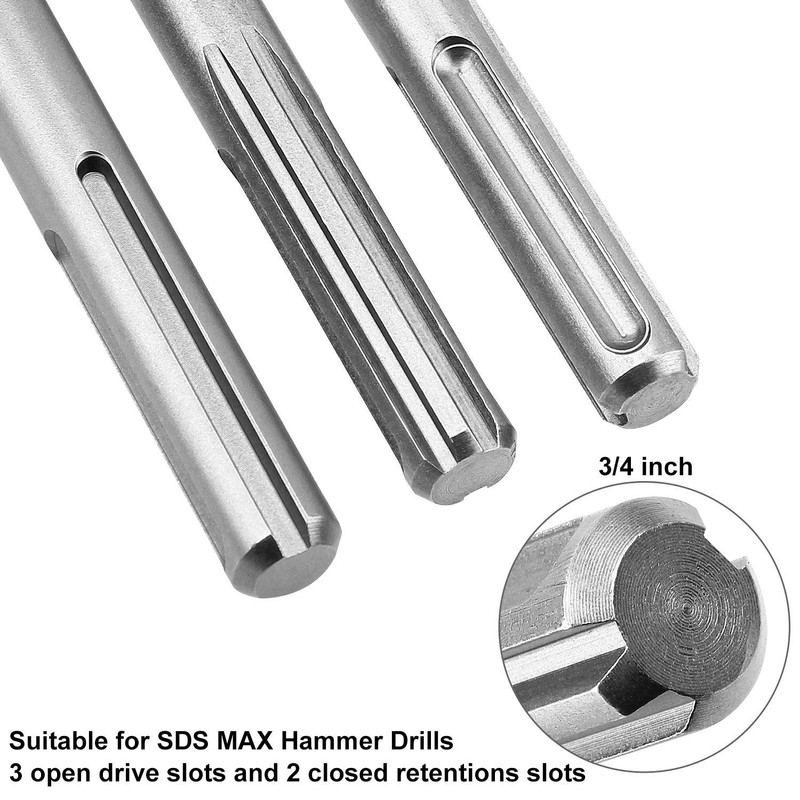 6 Pcs SDS Max Bits Chisel Set Hammer Drill Chisel