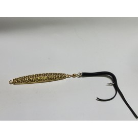 6 - A-47 Ava Gold Hammered Diamond Jigs 4oz. with Split Tube Tail Hook