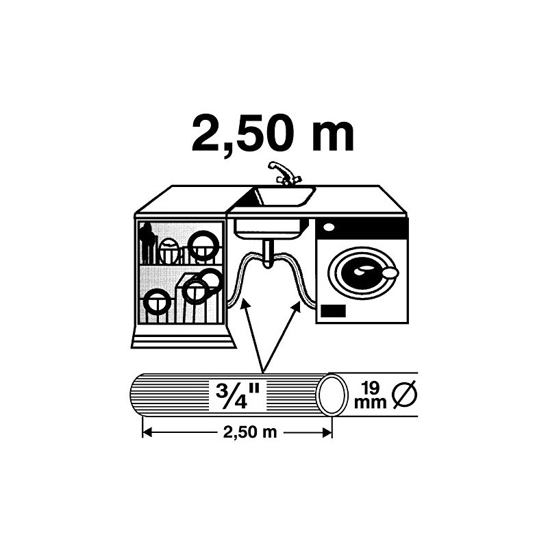 Drain Hose 19 mm x 4 mm - 2500 mm
