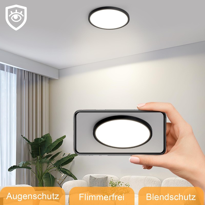 ZMH Ceiling Light LED Ceiling Light Bathroom - Diameter 18