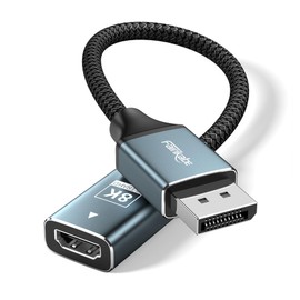 Active Displayport 1.4 to HDMI 2.1 Adapter, 8K 60Hz / 4K 120Hz Unidirectional DP to HDMI Adapter (Male to Female), Display Port to HDMI for PC, Dell, HP, AMD, NVIDIA