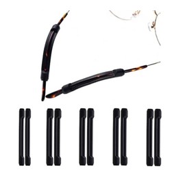 DNHCLL 5 Pairs Black Soft Silicone Eyeglass Ear Cushions Temple Tips Eyeglass Pads Anti Slip Glasses Ear Hook Comfort Sport Ear Grips,Eyeglasses Leg Antiskid Cover for Reading Glasses, Sunglasses