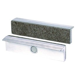 Heuer Vice jaws (protective jaws right-angled, plane-parallel; integrated special magnets; suitable for vice 120 mm; material: aluminium; felt) 113120