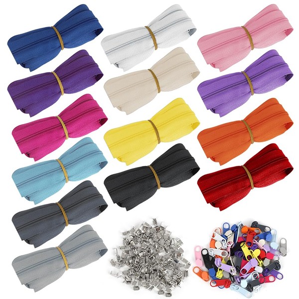 Wapasezyar 14 Colours Zip Nylon Endless, 39.2 m Zips, Sold