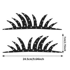 TOMALL 2Pcs Car Headlight Bling Eyelashes Stickers Diamond Cute Auto Eyelid Decoration Fake Eyelash Decals for Car Truck Headlamp Headlight Eyelashes Vehicle Body Sticker Window Decals (Black)