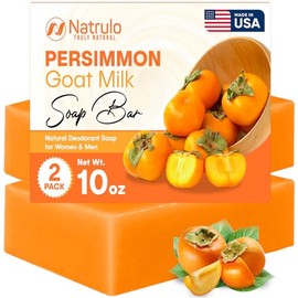 Persimmon Soap Bar for Body Odor Control – Purifying Deodorizing Body Wash with Goat Milk for Eliminating Nonenal Body Odor – Great for Skin Brighteni