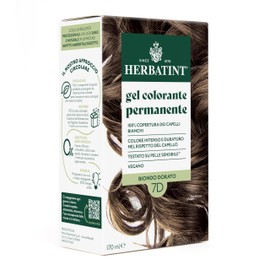 Herbatint Permanent Hair Dye Gel 7D Golden Blonde - 170ml | Ammonia Free, 100% Coverage for White Hair | For Sensitive Skin, with 8 Natural Organic Extracts
