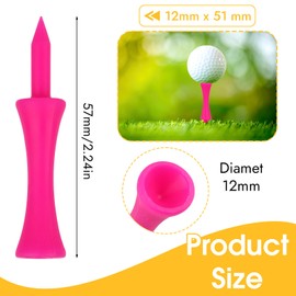 Golf Tees Plastic, 100pcs Castle Golf Tees, Small Castle Tees, Highly Visible Bright Colors, Durable Winter Golf Tees (PINK)