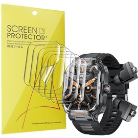 Lamshaw GT55 Military Smart Watch Screen Protector, [6 Pack] Full Coverage TPU Clear Film Compatible for YPSDOOWKJ GT55 2.01" Military Smart Watch (6 Pack)
