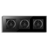 CNBINGO Triple Socket Flush-Mounted with Claws, Schuko Socket Tempered Glass