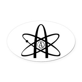 CafePress Atheism Symbol Oval Car Magnet, Euro Oval Bumper Magnet