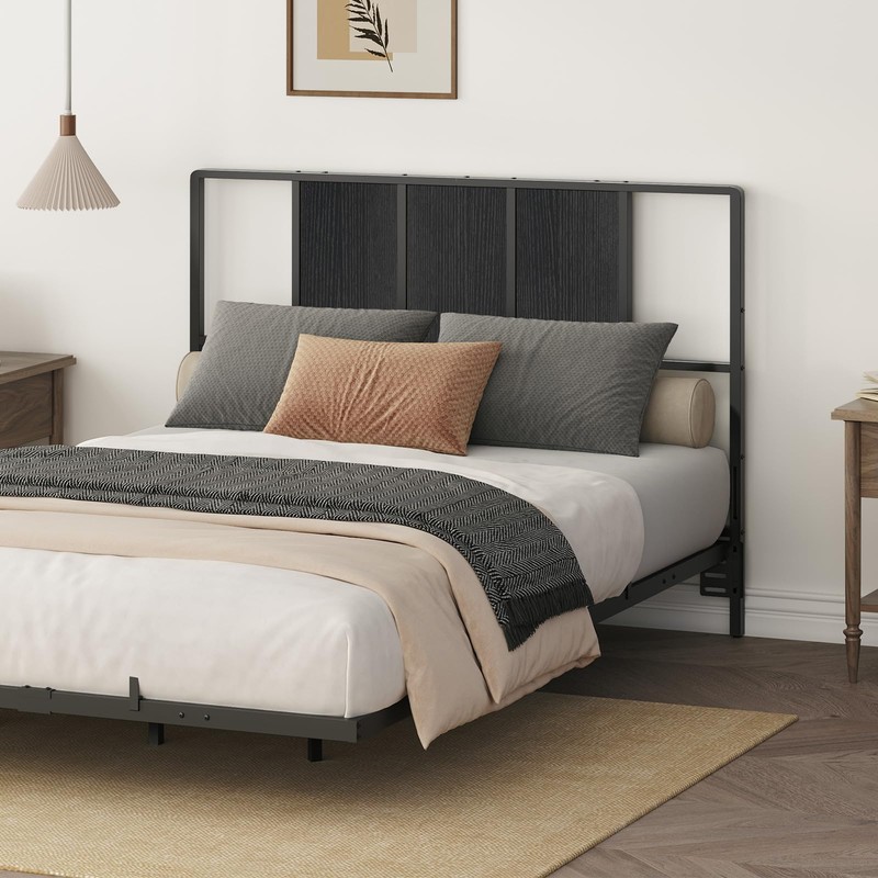 MAHANCRIS Full Size Headboard Only, Metal Headboard with Adapters, Minimalist