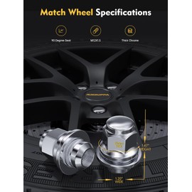 MIKKUPPA M12x1.5 Lug Nuts Set of 24pcs Hex 13/16'' (21mm) Chrome OEM Factory Style Mag Seat Lug Nuts Replacement for Toyota Lexus Factory Wheels